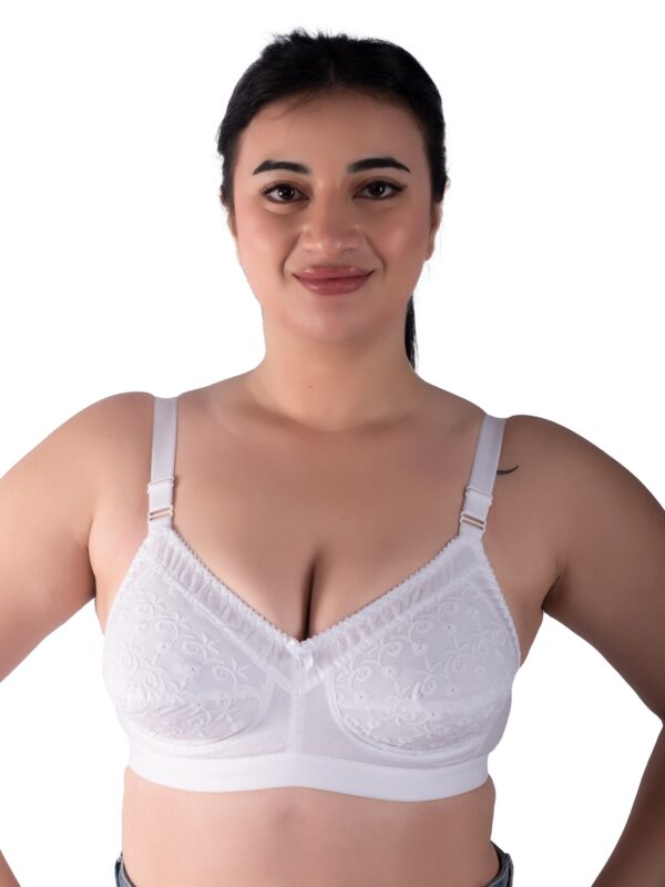 Women’s Wire-Free Cotton Chikankari Bra for Everyday Comfort